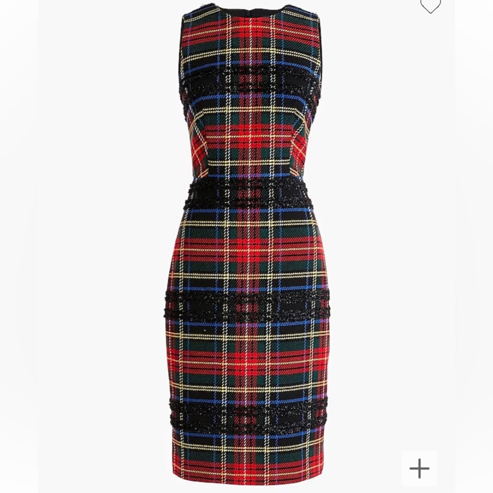 J.crew NWT Sheath dress in Lurex® Stewart tartan SIZE 4